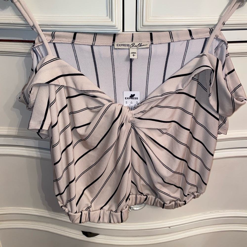 Express cold shoulder cropped blouse